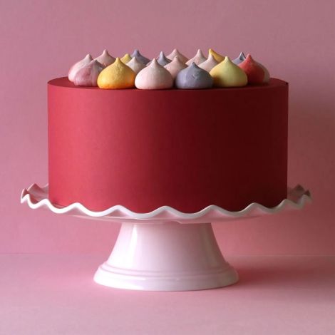 Różowa patera na ciasto, z falistym brzegiem PINK 27.5 cm A Little Lovely Company PTCSPI08