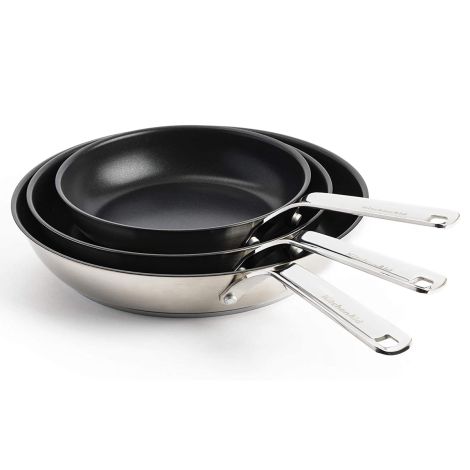 Patelnie stalowe z powłoką 20 + 24 + 28 cm / KitchenAid