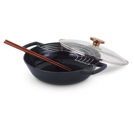 Wok żeliwny z pokrywką 30cm NORI / BEKA