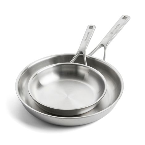 KitchenAid Patelnie 3-warstwowe stalowe zestaw 20+28 cm