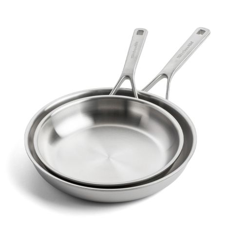 KitchenAid Patelnie 3-warstwowe stalowe zestaw 24+28 cm