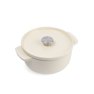 KitchenAid Garnek żeliwny z pokrywką 3,3 l - Almond Cream