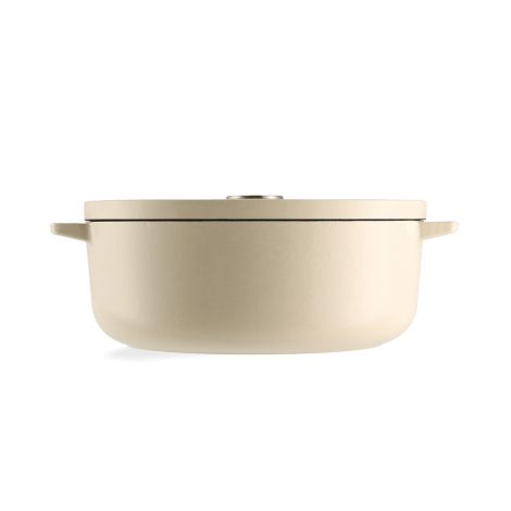 KitchenAid garnek żeliwny owalny 5,6L Almond Cream