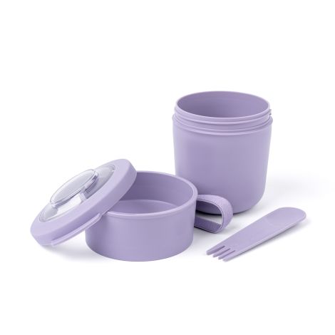 Amuse 2-in-1 yogurt container with cutlery - lavender - 2