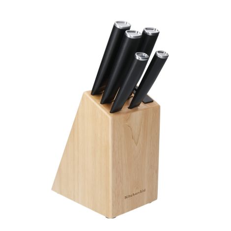 KitchenAid blok z 5 nożami i ostrzałką - 2