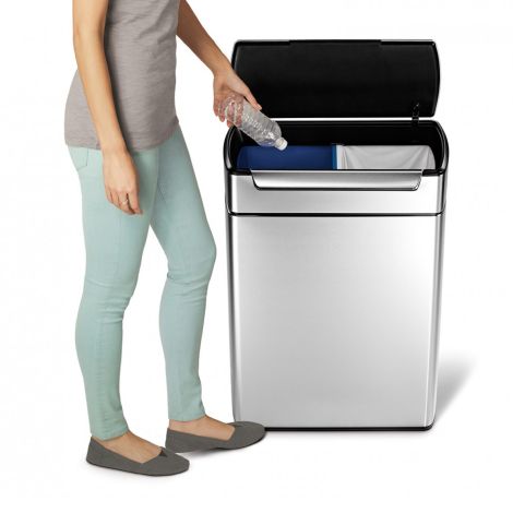 Kosz na śmieci 48L TOUCH-BAR RECYCLER - stal FPP / simplehuman - 4