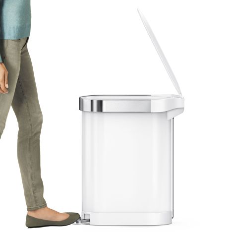 Kosz na śmieci 45L pedałowy SLIM - biały / simplehuman - 3