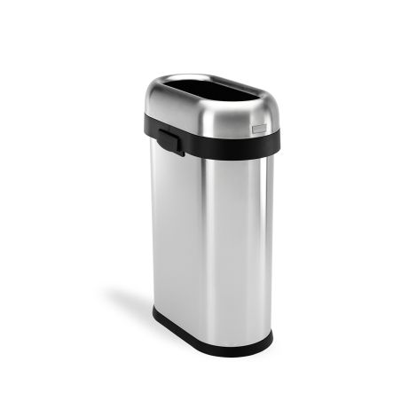 Kosz na śmieci 50L OPEN SLIM- stal matowa / simplehuman