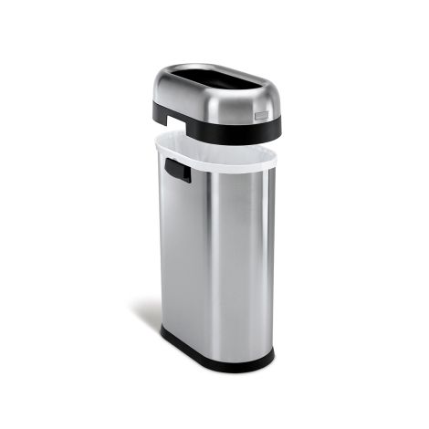 Kosz na śmieci 50L OPEN SLIM- stal matowa / simplehuman - 2