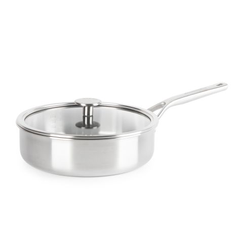 Głęboka patelnia z pokrywką 3-warstwowa, stalowa - 24cm / KitchenAid