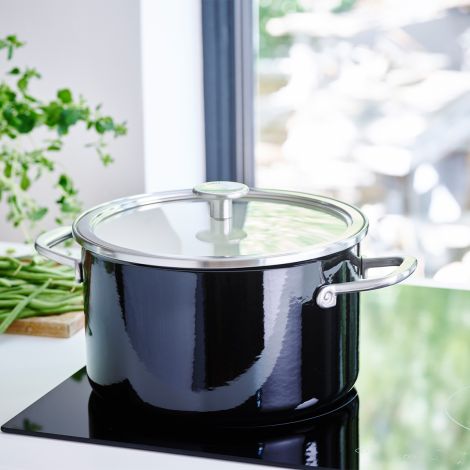 Garnek emaliowany z pokrywką 6L - czarny / KitchenAid - 3