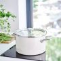 Garnek emaliowany z pokrywką 6L - kremowy / KitchenAid - 4