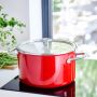 Garnek emaliowany z pokrywką 6L - czerwony / KitchenAid - 4